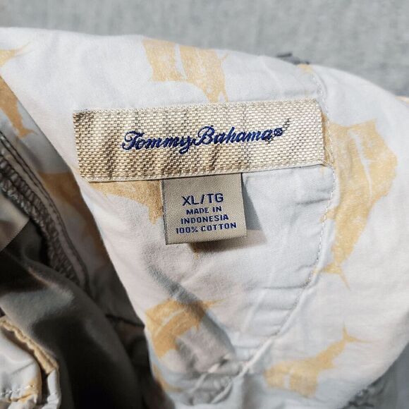 Tommy Bahama Shorts Men XL Green Gray Cargo Relaxed Fit Flat Front Elastic Waist - Picture 3 of 12